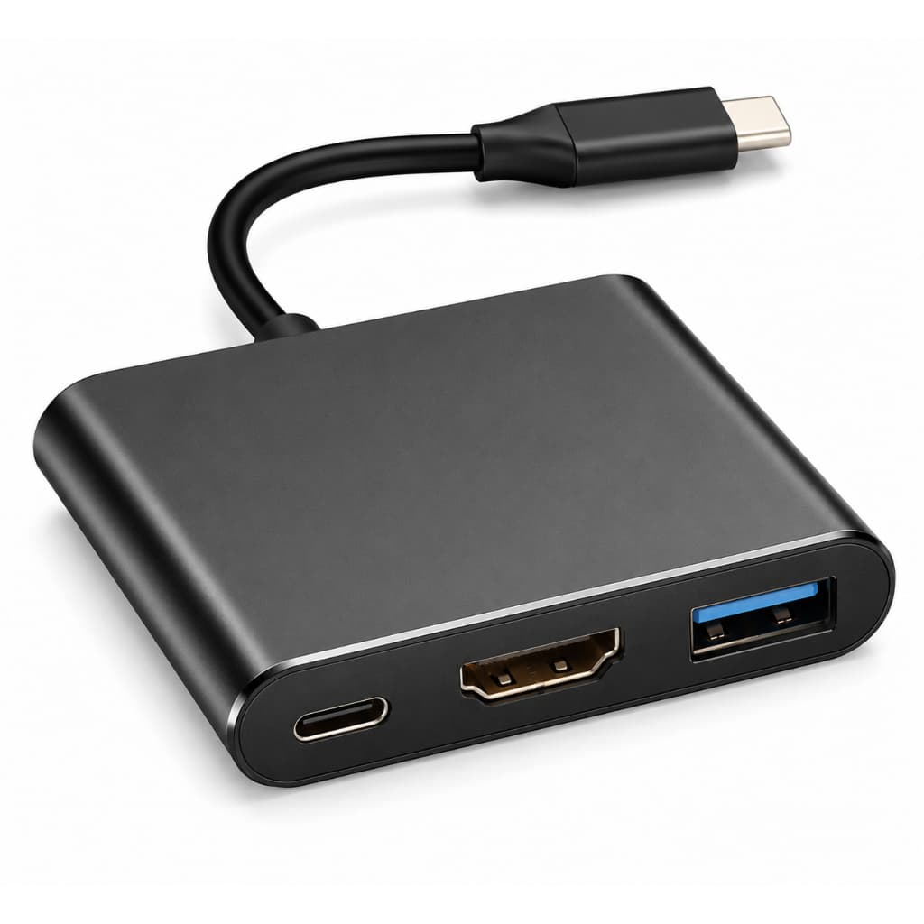 Adaptador Conversor 4k Hub 3 Em 1 Tipo-c Para C Hdmi Usb 3.0