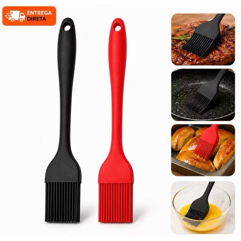 1/2/5 Pincel De Silicone Vermelho/Preto Grande Durável| Linha premium dequalidade l Artigos De Cozinha Promoção