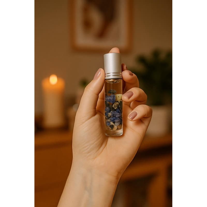 Óleo Essencial Roll-on Lápis Lazúli com Lavanda 10ml - Clareza Mental, Meditação e Foco