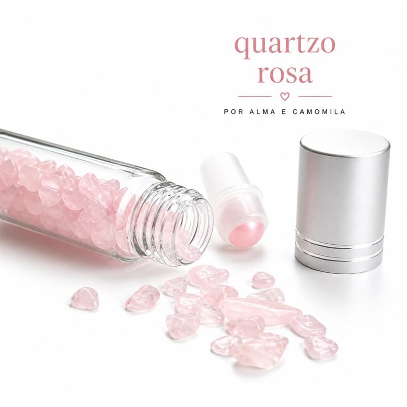 Óleo Essencial Roll-on Quartzo Rosa com Gerânio 10ml - Amor Próprio e Equilíbrio Emocional Descriçã