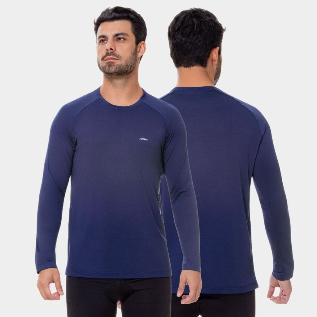 Camisa Camiseta Masculina Térmica Dry Fit Manga Longa Proteção Uv Academia Treino Esporte Leve