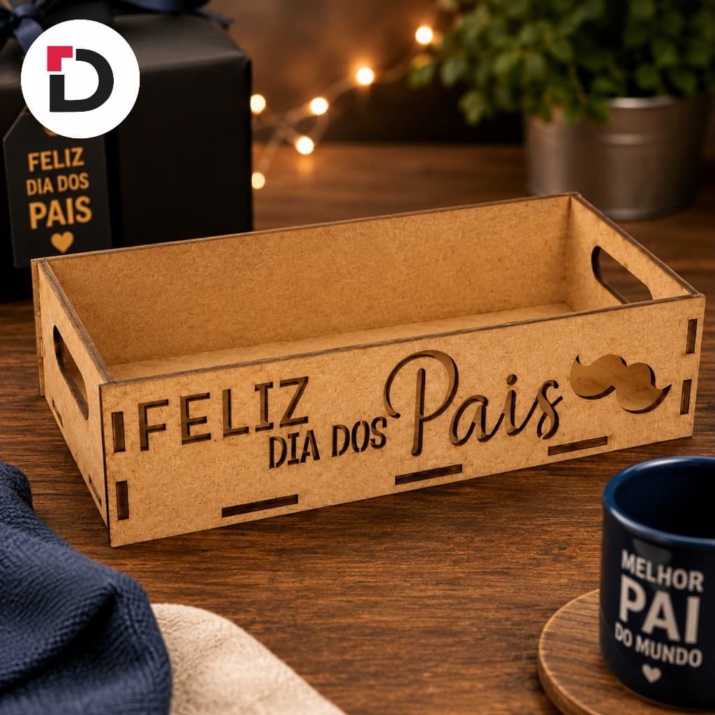 Kits Bandejas Decorativas Dia Dos Pais Multiuso Em MDF - Lembrancinha Decorativa Pai Festa