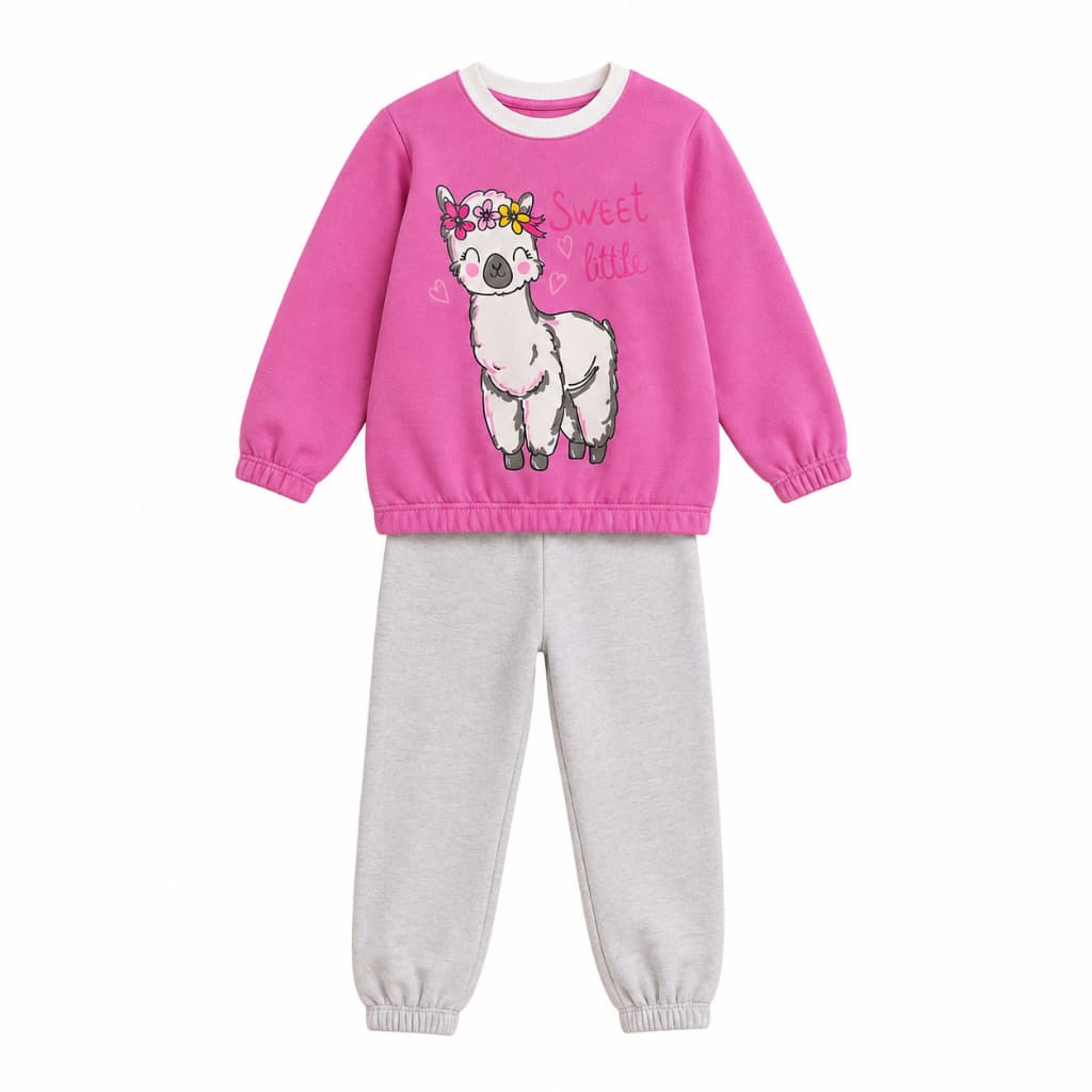 Conjunto Sortido Moletom Infatil Peluciado Feminino/Menina Elastico Na Manga e Na Barra Quentinho Inverno