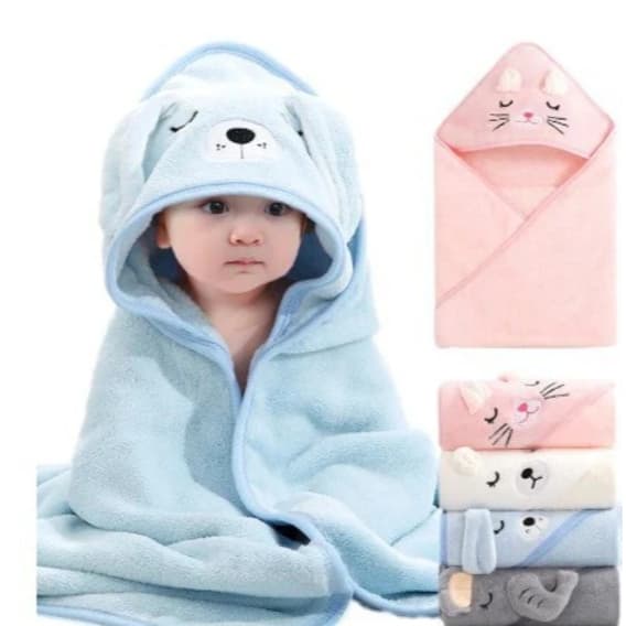 Toalha De Banho Bebê Capuz Roupão Infantil Recém Nascido Criança Bichinho Absorvente 80cm×80cm