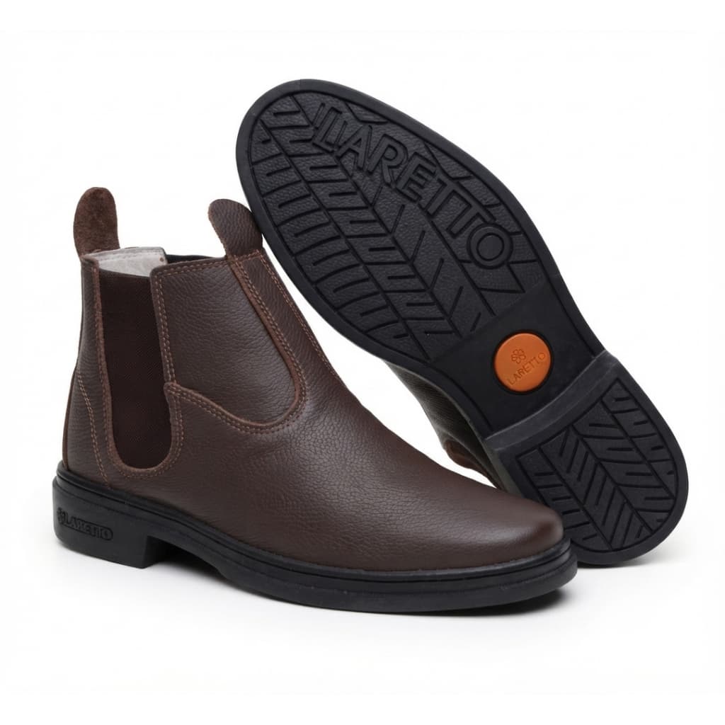 Botina Masculina Feminina Unissex Bota Couro Legítimo Confortável Sapato Country Vaquejada Floater