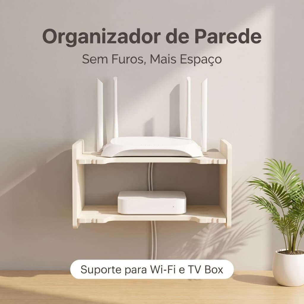 Prateleira Parede Wifi Roteador Caixa TV Resistente Sem Furos