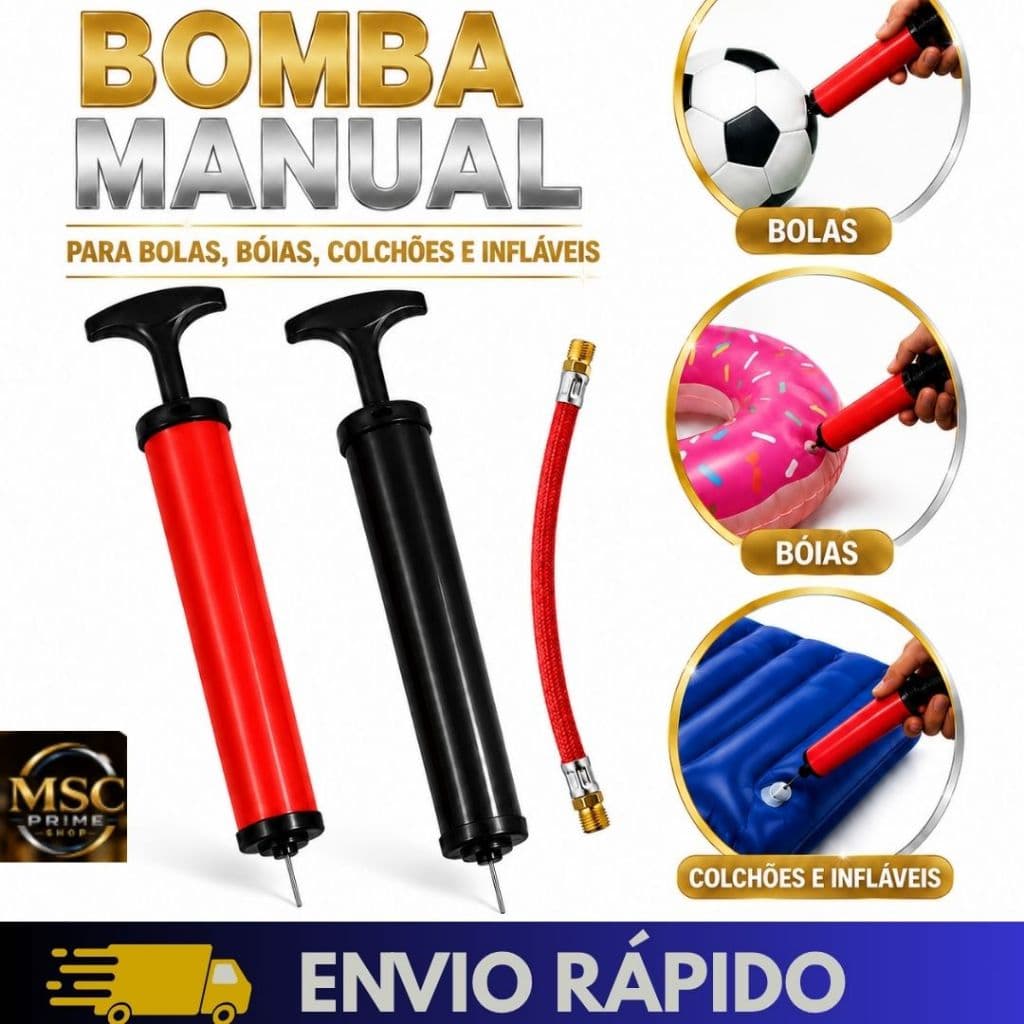 Bomba De Ar Para Encher Bola De Futebol Vôlei Basquete Bomba De Bola Bomba Para Infláveis E Com Bico