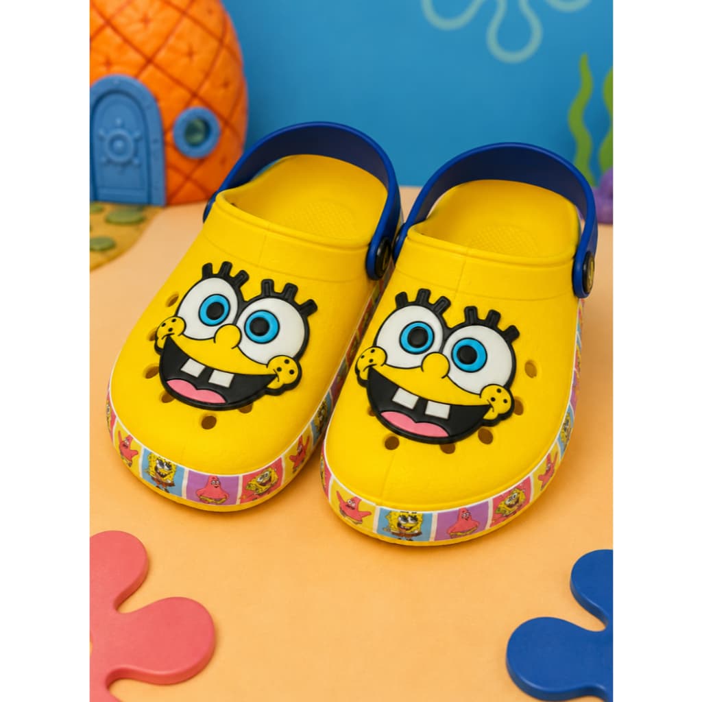 Sandália Infantil do Bob Esponja Calça Quadrada Sapato Confortável e leve Crianças Diversão Personagem