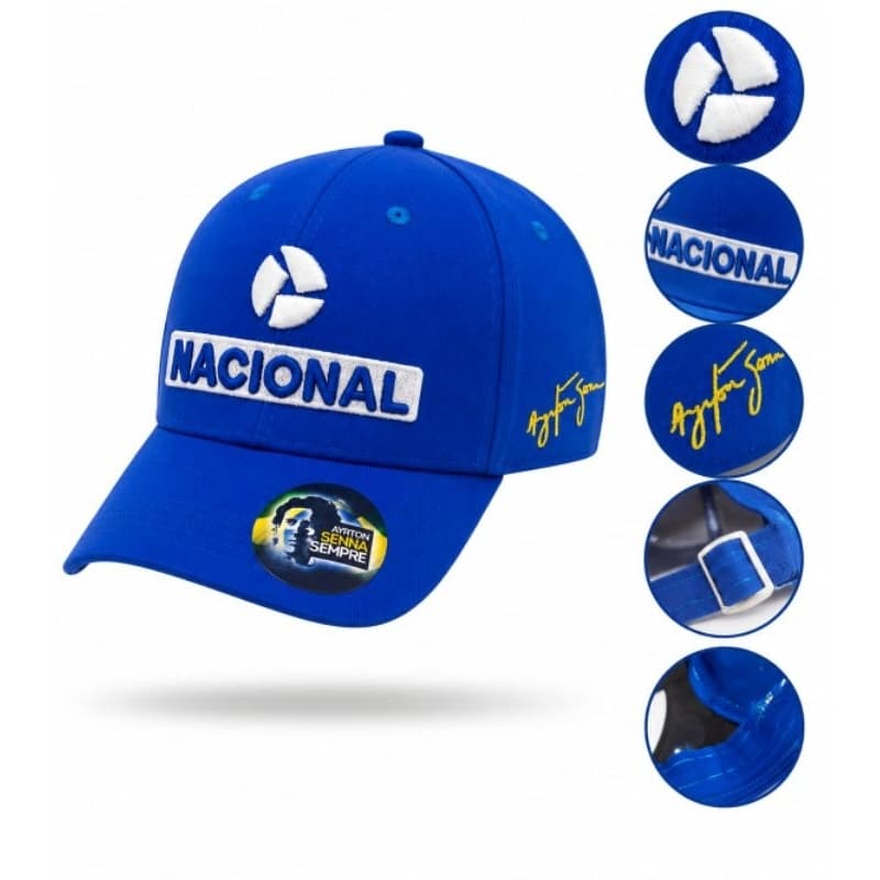 Boné Ayrton Senna Nacional Aba Curva Fitão.