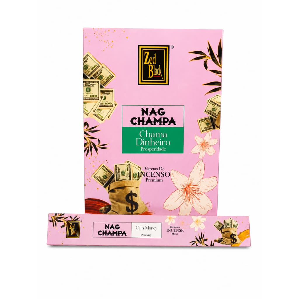 Incenso Nag Champa Chama Dinheiro Zed Black