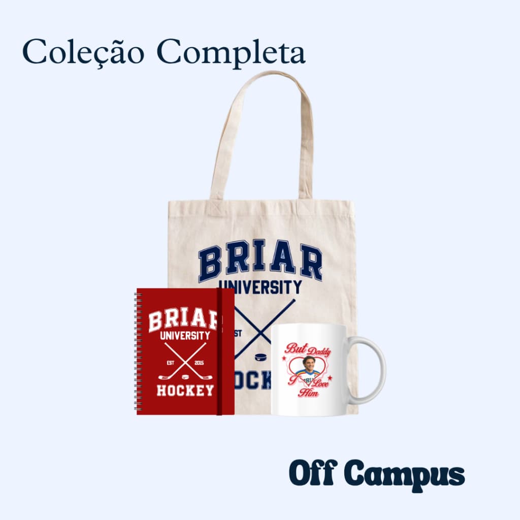 Coleção Completa -Off Campus - Caderno - Caneca - Ecobag