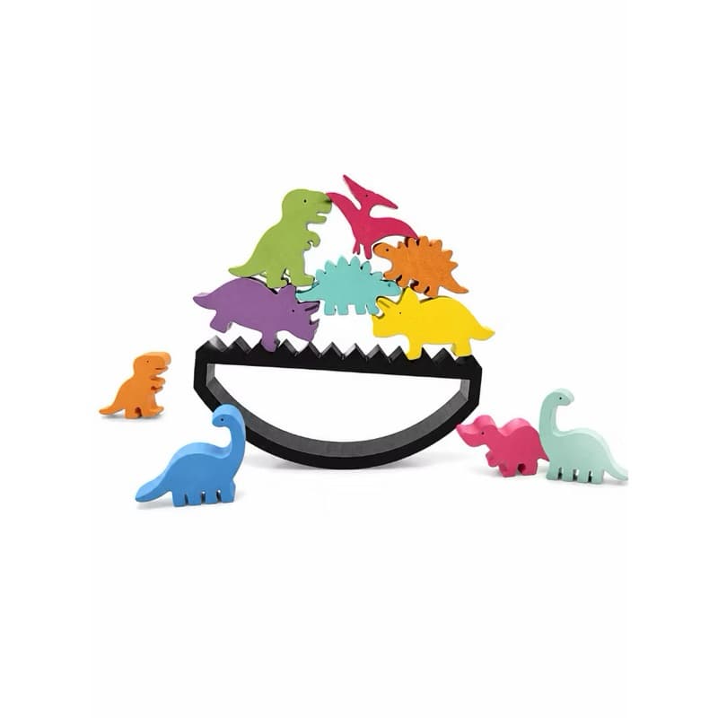 Brinquedo Montessori Dinossauro de Equilíbrio Educativo Coordenação Motora Empilhar Infantil