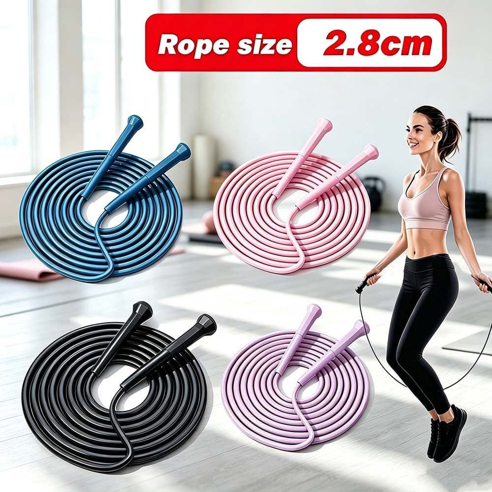Corda de Pular Profissional Ajustável 280cm PVC – Para toda a família: cardio, emagrecimento e treino intenso!