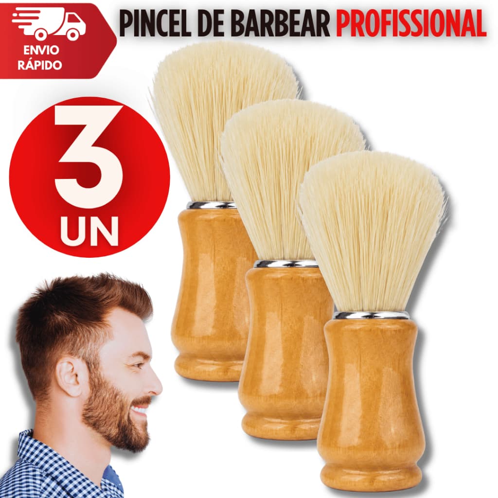 Combo Pincel Espuma Barbear Profissional Cerda Macias Cabo Madeira Não Irrita a Pele Qualidade Garantida
