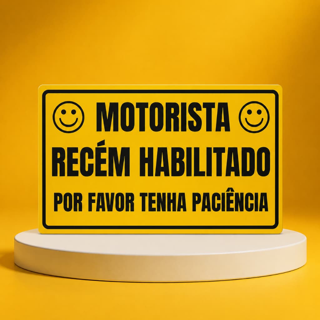 Adesivo Recém Habilitado 24x14cm Para Carro Moto Vidro Resistente à Água Alta Qualidade