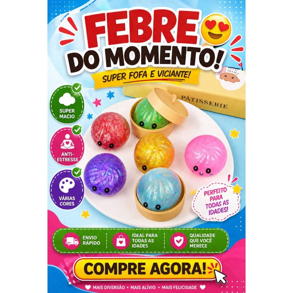 Squishy Dumpling  Brilhante Só Bolinho Raro Surpresa