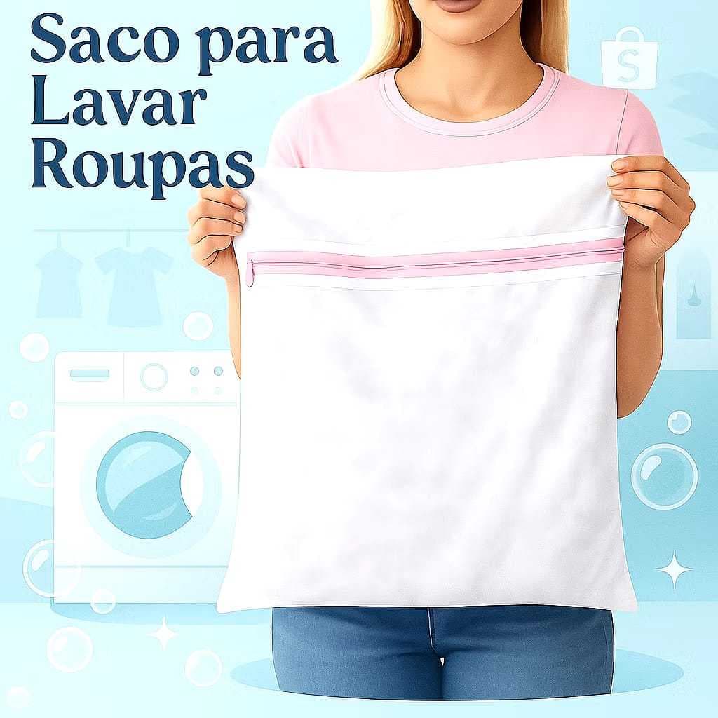 Kit Sacos para Maquina de Lavar Roupas Delicadas com Zíper 3 Tamanhos Proteção de Peças Lavadora