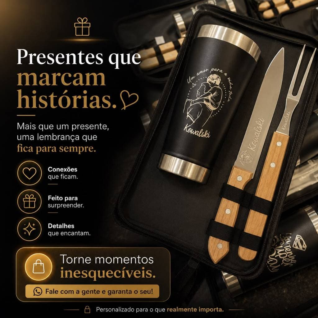 Copo Térmico Personalizado | Dia dos Pais com Foto - Kit Presente Pai | Personalizado com Fotos