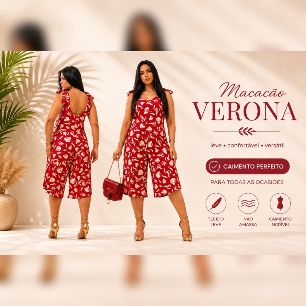 Macacão Feminino Pantacourt  Midi Estampado em crepe Solto Elegante  Moda Verão Tendência