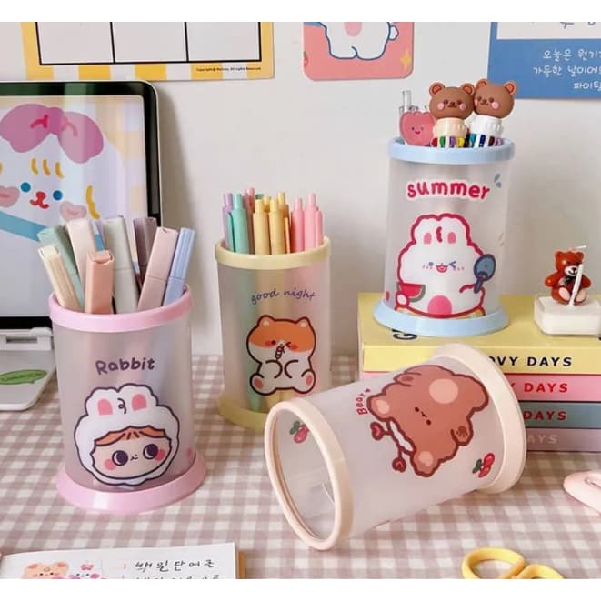 Porta Lápis Kawaii Porta Canetas Organizador de Mesa Porta Pincéis Porta Maquiagem Escritório Escolar Cute