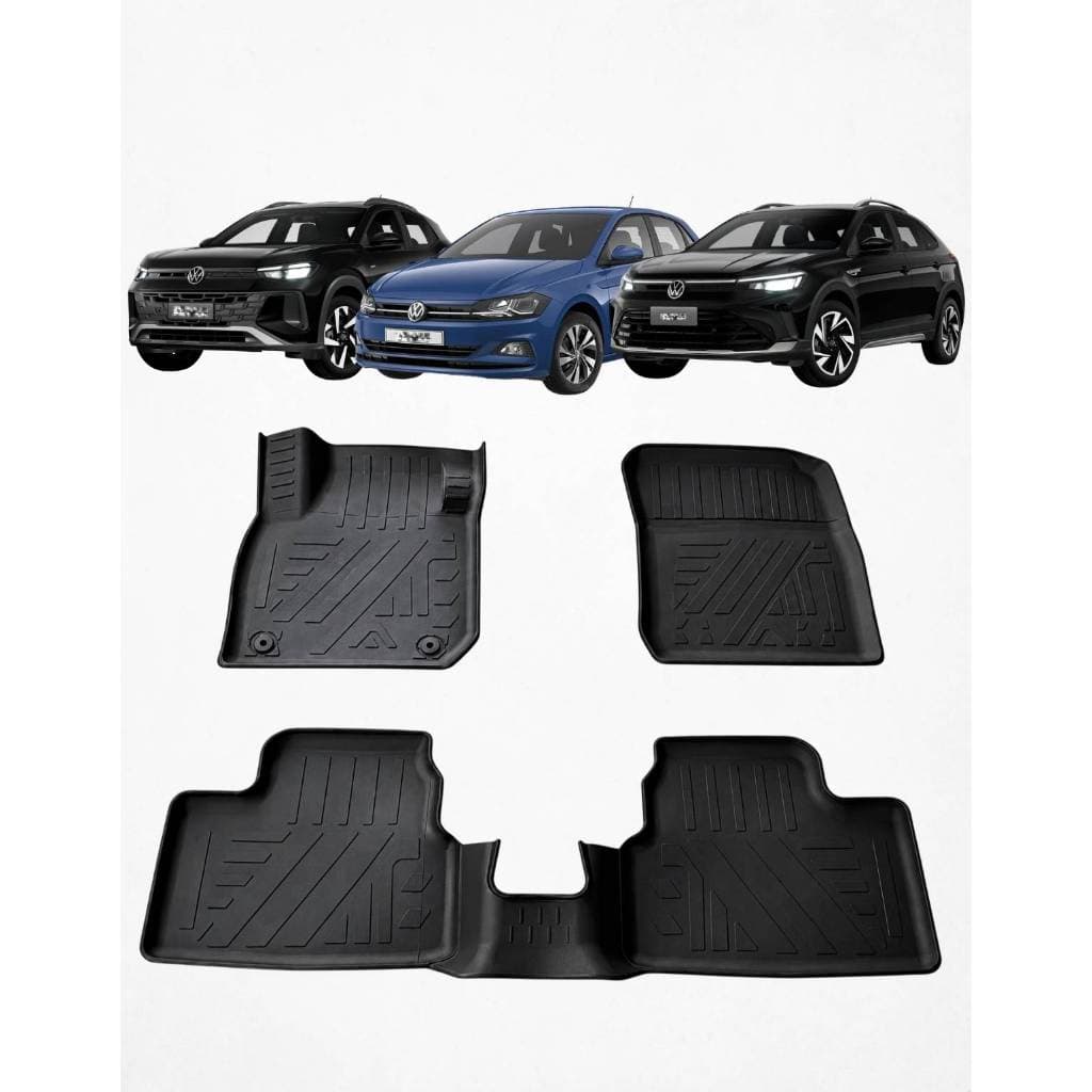 Tapete 3D Com Borda Impermeável Volkswagen Modelo Bandeja Inteiriço Encaixe Original Novo Completo