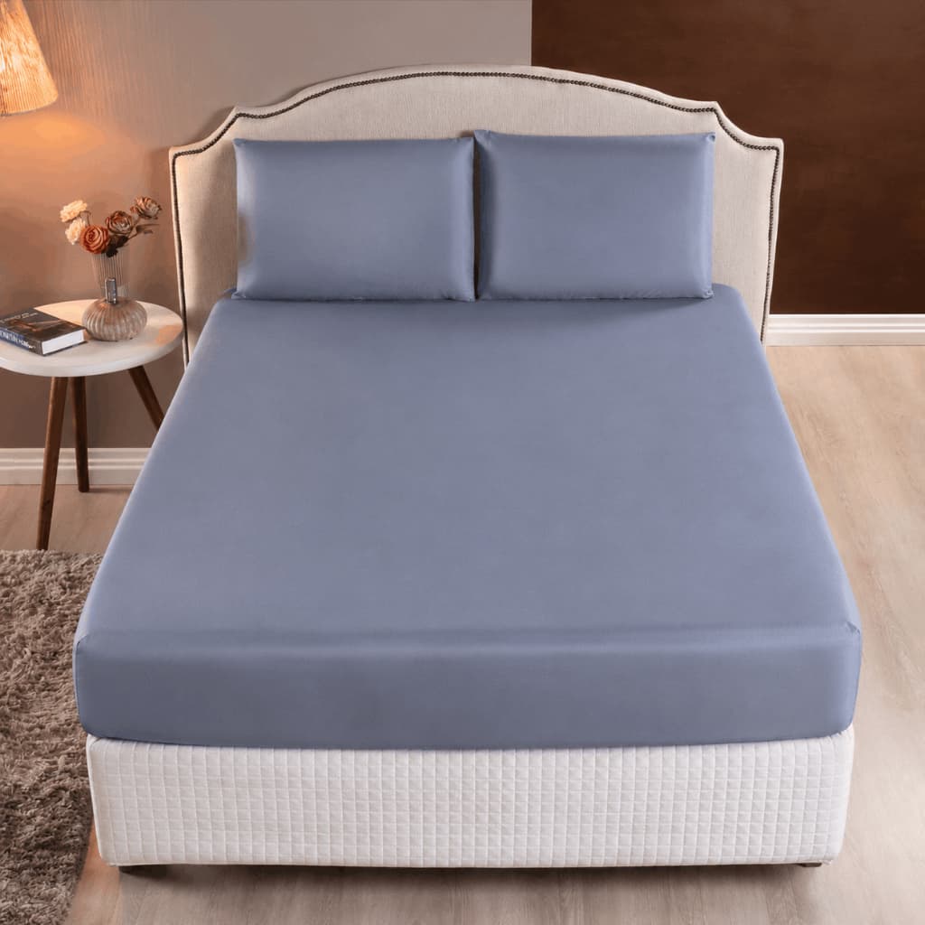 Jogo Lençol 400 Fios Percal 3 Peças King/Queen/Casal/Solteiro Toque Macio Com Elástico Cama Box Soft