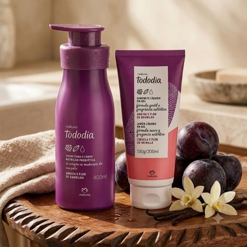Kit Presente Natura Todo dia Ameixa e Flor de Baunilha + Sacola Especial
