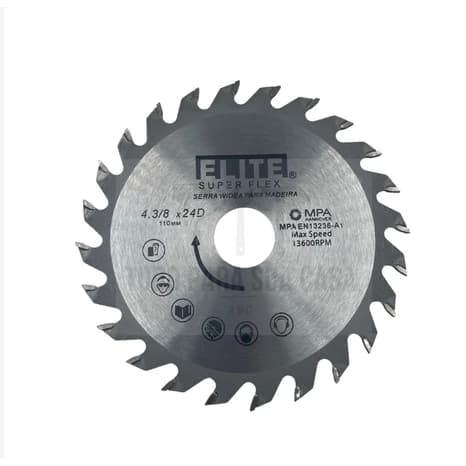 DISCO DE SERRA PARA MADEIRA 110mmX24 dentes - UTILIZADO EM SERRA MÁRMORE