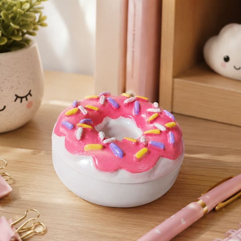 🍩 Porta Joias Kawaii Donut | Caixinha Decorativa para Penteadeira e Escrivaninha  Caixinha Decorativa Porta Joias Donut