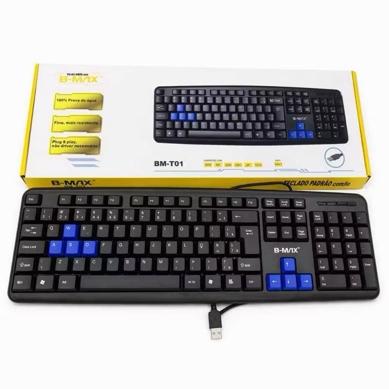 Teclado Padrão com Fio B-Max BM-T01 USB ABNT2 Preto