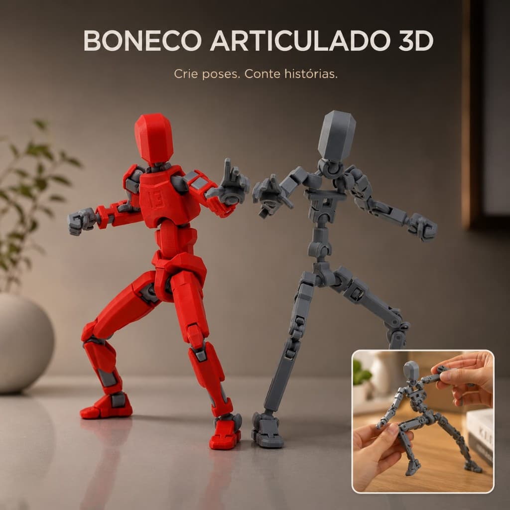 Boneco Articulado Colorido Brinquedo Divertido Premium Fidget Antistress Decorativo Ornamento