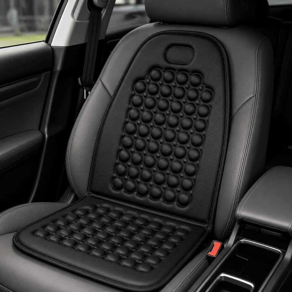 Encosto Assento Almofada Massageador Ortopédico para Banco de Carro Cadeira Universal Preto