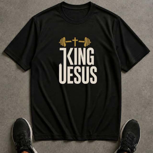 Camiseta Dryfit masculina King Jesus cristã academia Respirável Original da Avve Wear