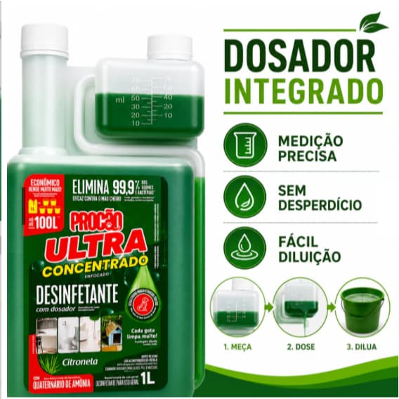 Ultra Desinfetante Concentrado Procão 1l Rende Até 100l
