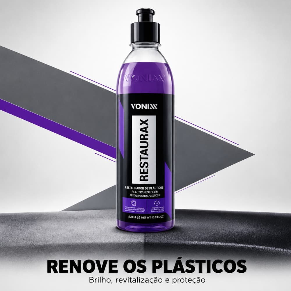 Restaurax Vonixx 500ml Restaurador Revitalizador de Plástico Automotivo Painel Para-choque Carenagem