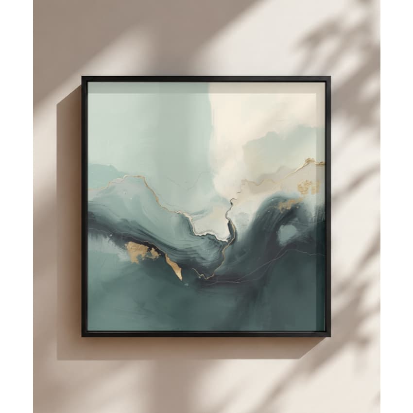 Quadro Abstrato Tons Azuis 20x20 Decorativo Sala Quarto