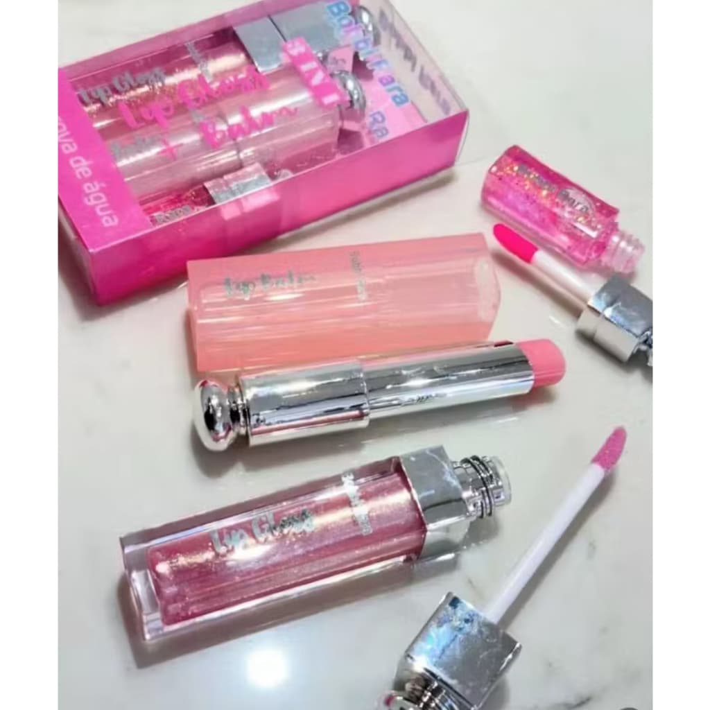 Kit 3 em 1 Bobbi Rara | Lip Gloss + Lip Oil + Gloss Glitter à Prova d’Água | Lábios Hidratados e Brilho