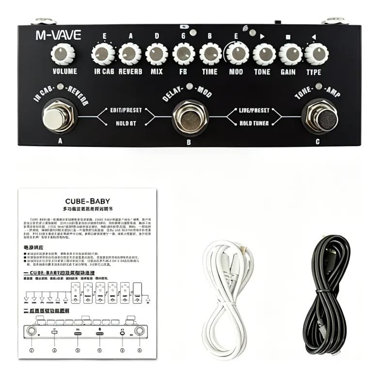 Cuvave Cube BEBÉ Portátil Multi Efeitos Pedal Para Guitarra Acústica Elétrica Gravação Interface Áudio Função Cuvave