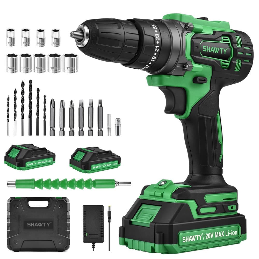 Furadeira Elétrica Sem Fio Parafusadeira Com 20V Recarregável 2 Baterias e Completo Acessórios Kit