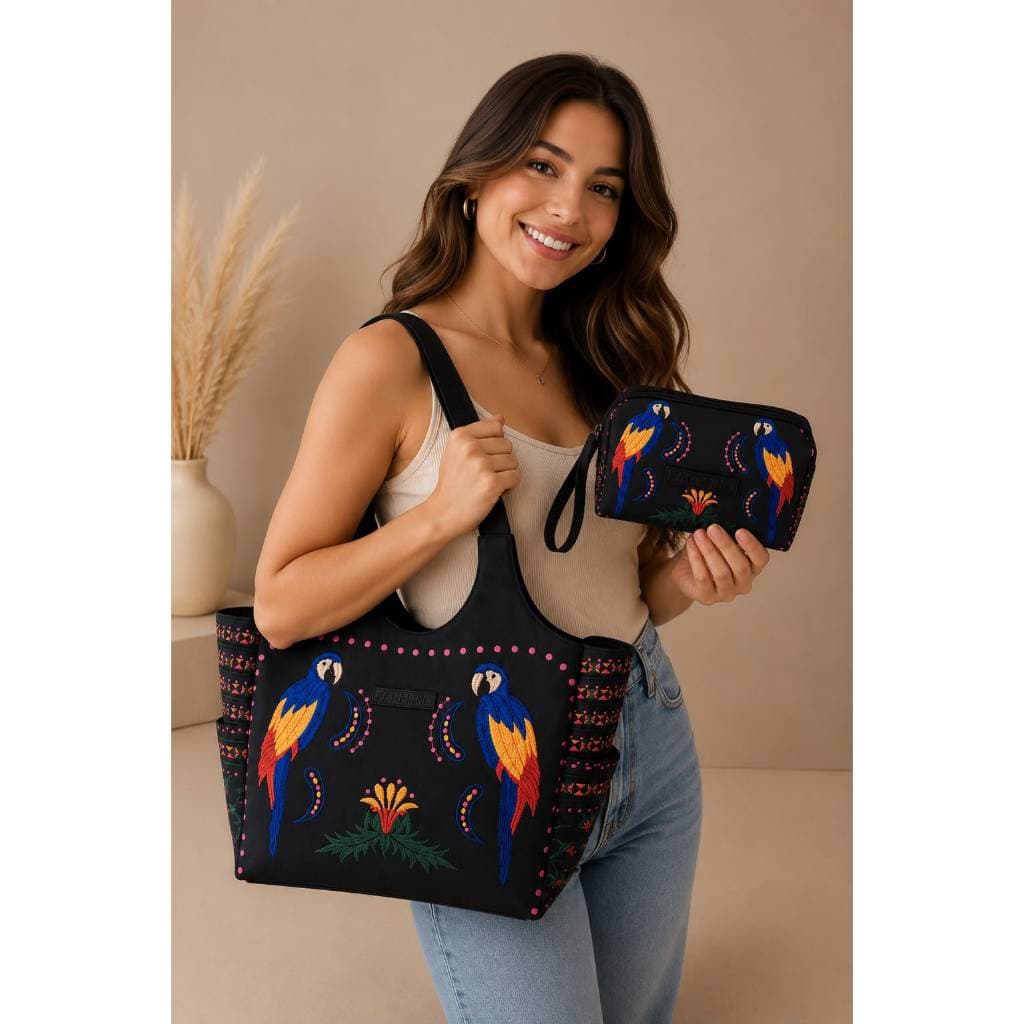 Kit Sacola Regata com Necessaire porta Maquiagem Bolsa Grande Tote Praia Verão envio Imediato