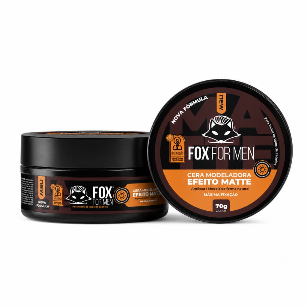 Pasta Modeladora Capilar Fox For Men 70g Fixação Máxima Efeito Matte Antifrizz e Acabamento Natural