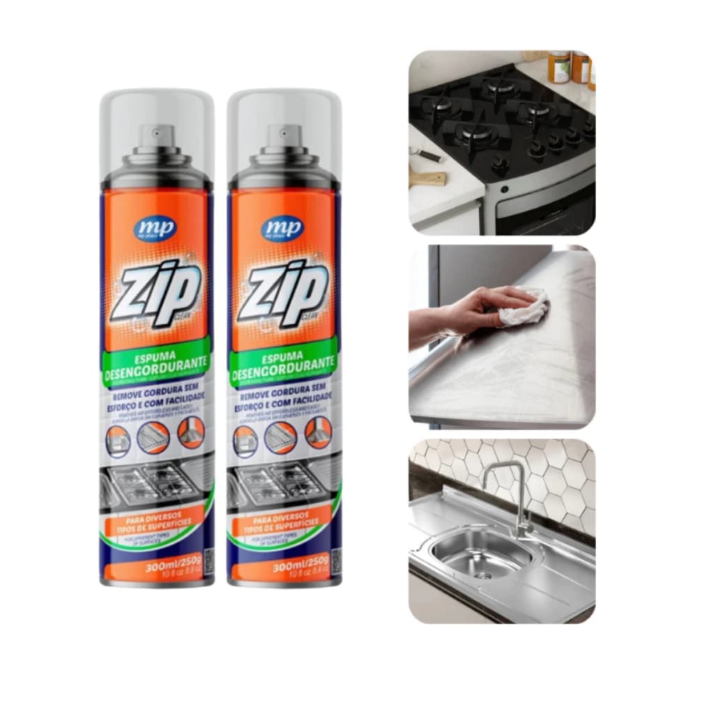 Espuma Desengordurante Spray Limpeza Cozinha Fogão Zip Clean 300ml My Place