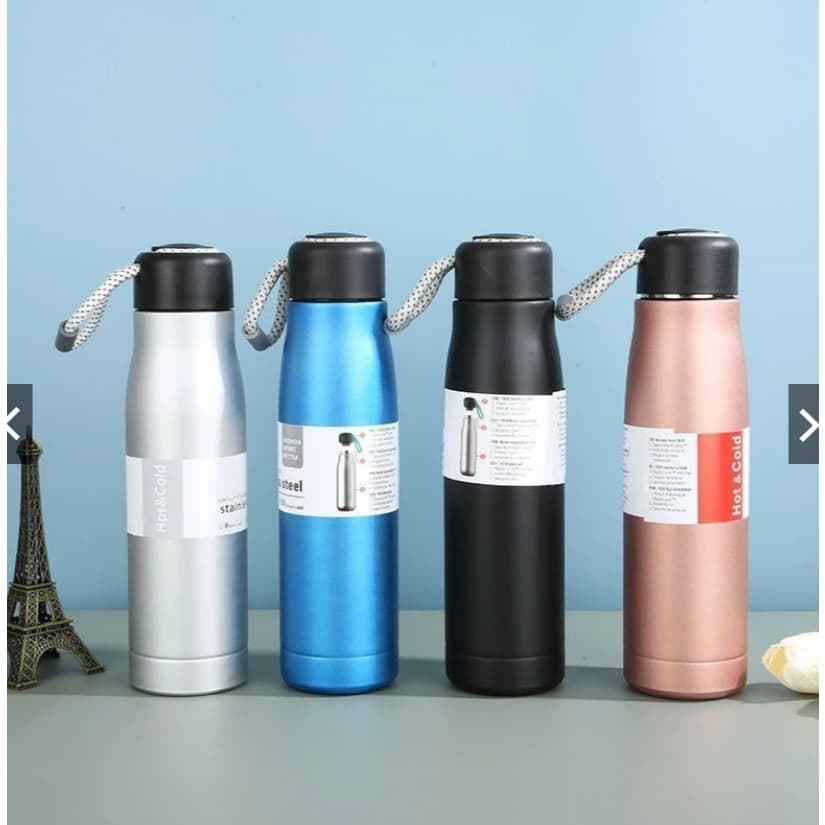 Garrafa Térmica Squeeze Inox 550ml Vedação Quente/ Frio