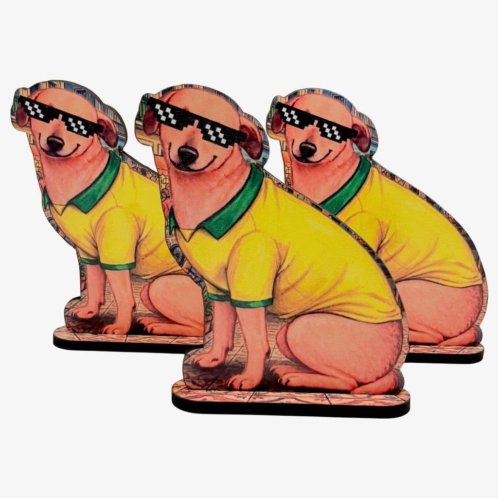 Display  Caramelo Torcedor em MDF | Decoração Time  Futebol |Brasileirão  |  Cachorro Óculos | Brasilidade 15cm  CAMISA