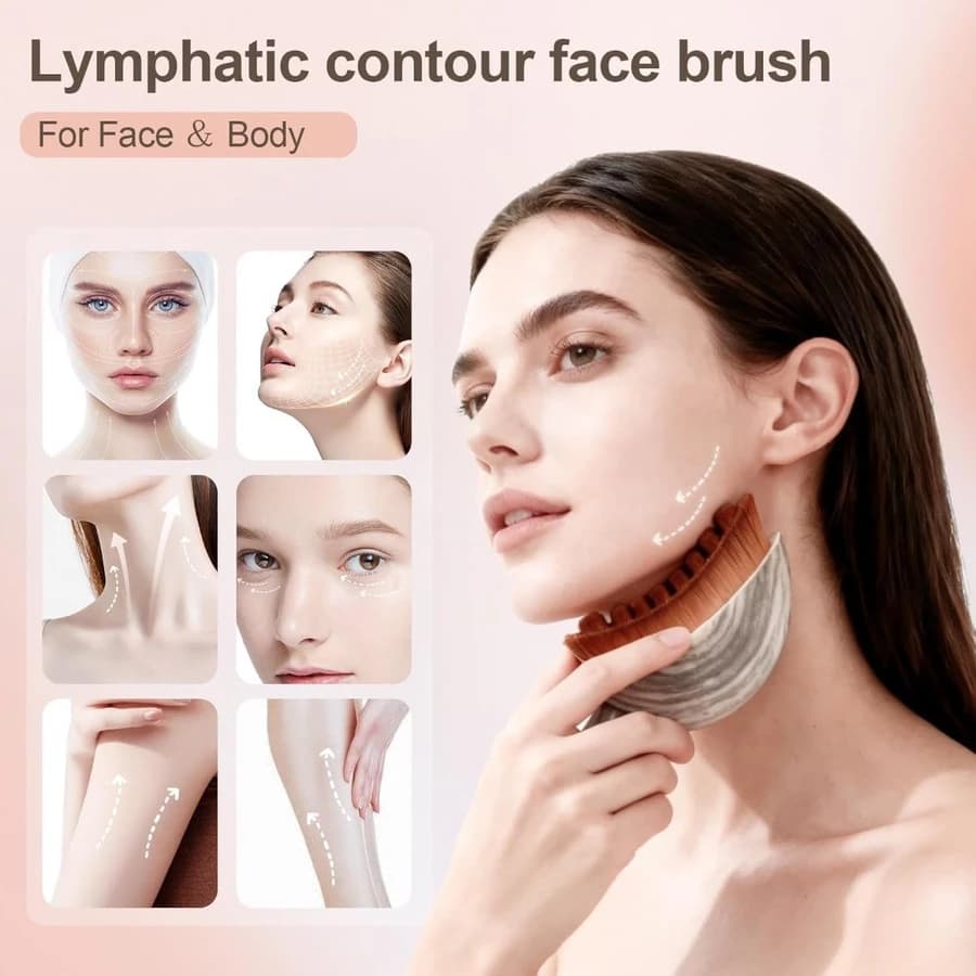 Escova Facial Manual Drenagem Massageador Cerdas Macias Ergonômico Limpeza Escultura
