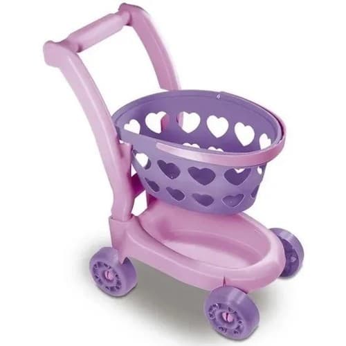 Carrinho de Compras Infantil com Cestinha Corações – Brinquedo Educativo Menina