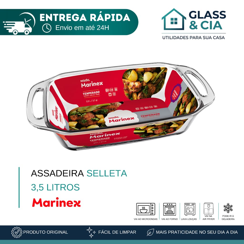 Assadeira Retangular Marinex Seletta 3,5L - Nadir