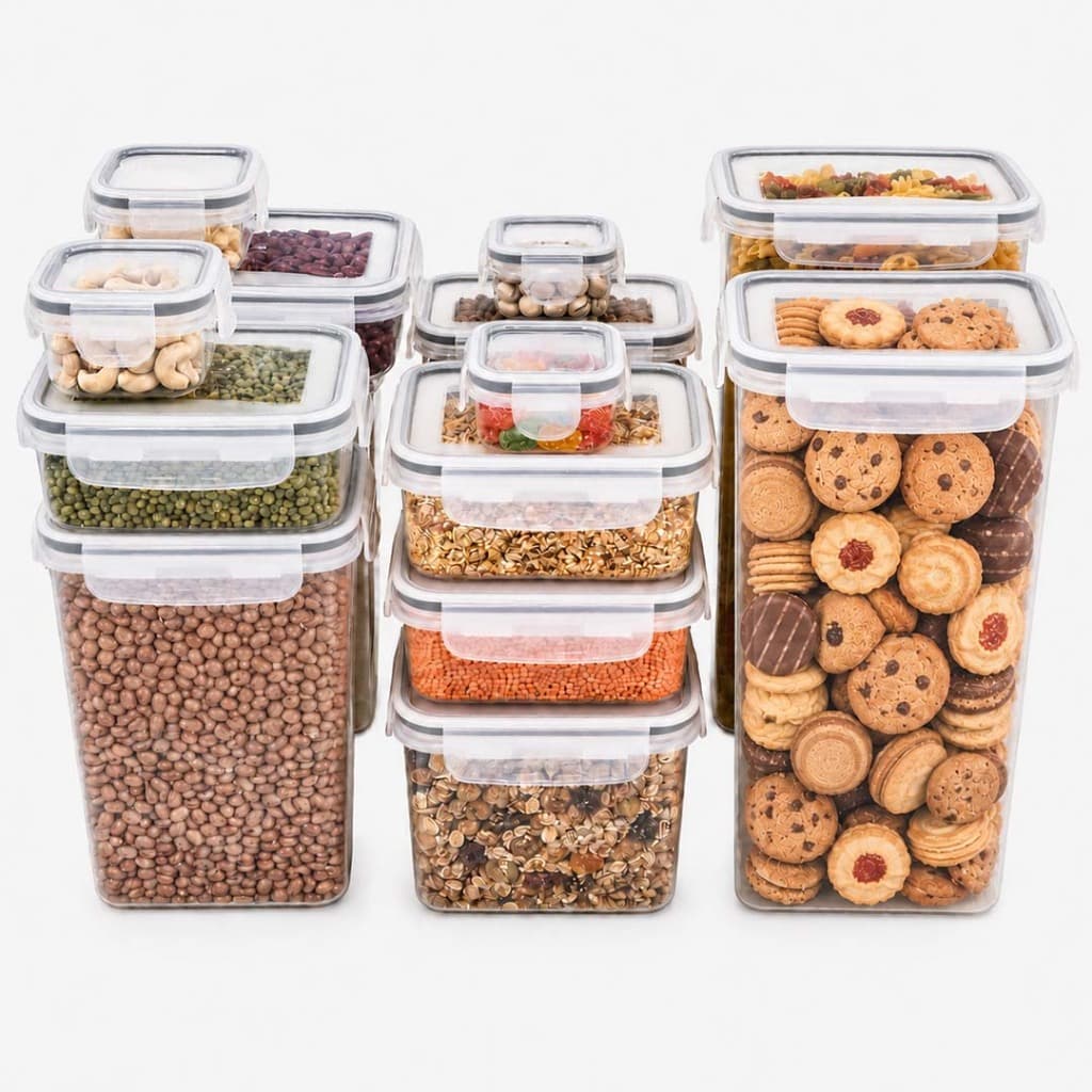 Kits Potes Herméticos para Alimentos com Tampa flip Porta Mantimentos