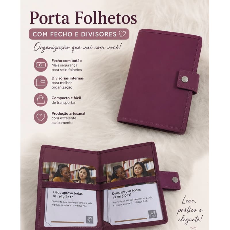 PORTA CARTEIRA,PORTA FOLHETOS NOVOS PREGAÇÃO JW ATUALIZADO PARA CARTÃO