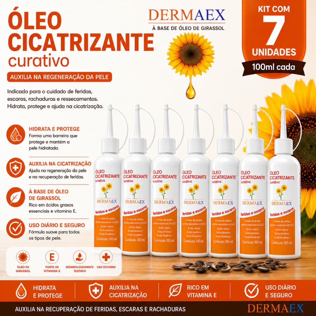 Óleo de Girassol DERMAEX - AGE C/7 UNID. 100ml - Nutriex